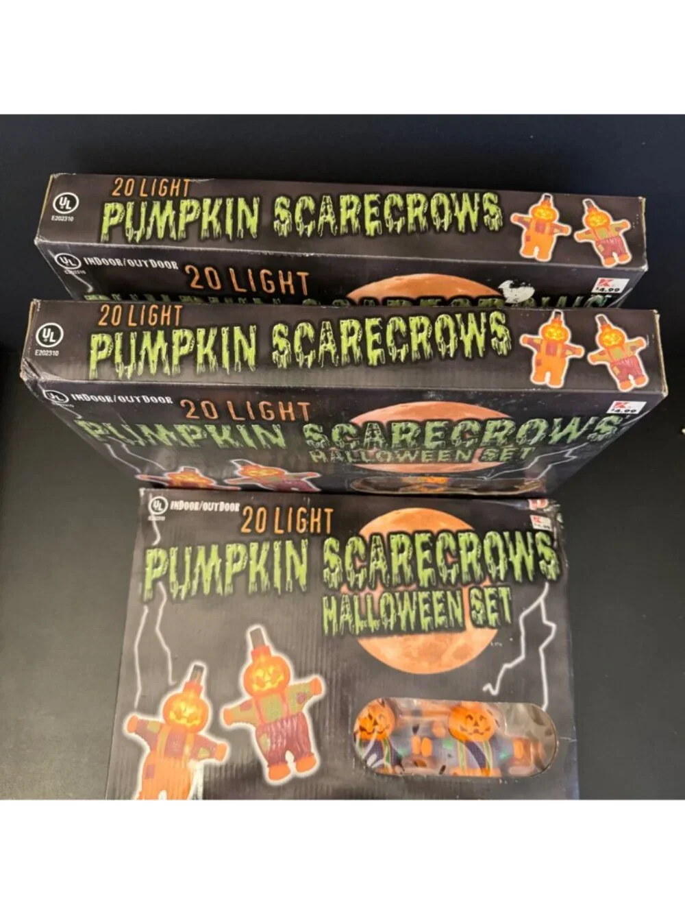 3 sets - 20-Light Pumpkin Scarecrows Halloween String Lights Indoor/Outdoor Set - Picture 3 of 11